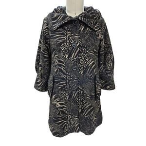 Simonton Says George Simonton 100% Polyester Animal Print Coat Sz M